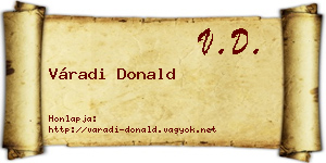 Váradi Donald névjegykártya